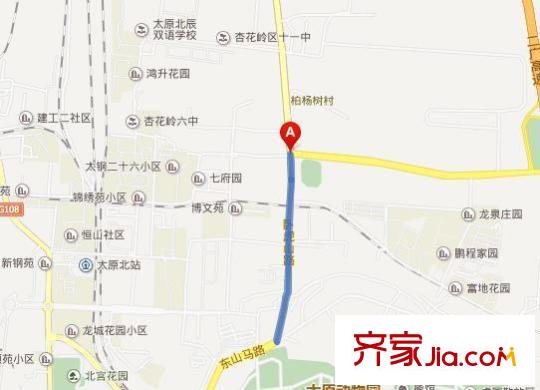 白樺苑交通圖太原  