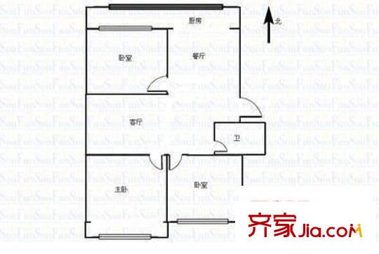 文華苑小區(qū) 3室 戶型圖