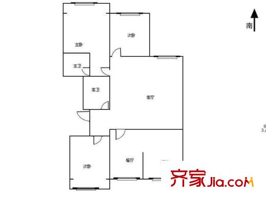長(zhǎng)島國(guó)際3室 戶型圖