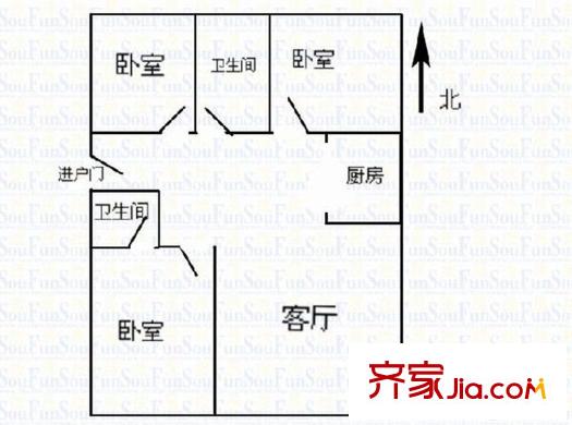長(zhǎng)島國(guó)際 3室 戶型圖