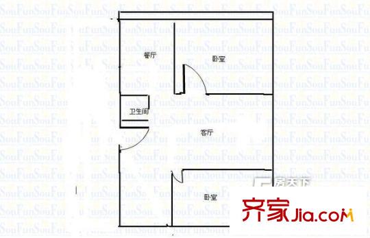 怡園小區(qū)住宅樓戶型圖兩室一廳戶型2 2室