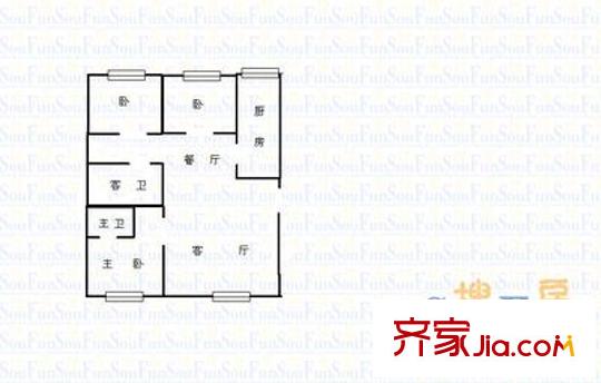 宜佳公寓 3室 戶型圖
