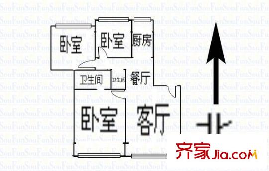 宜佳公寓 3室 戶型圖