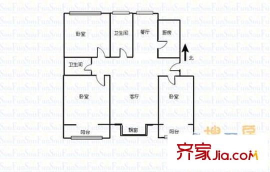 北美楓情 3室 戶型圖