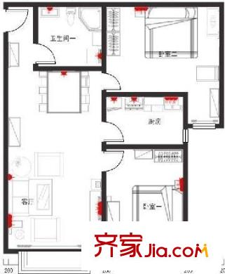 天賜康緣3室 戶型圖