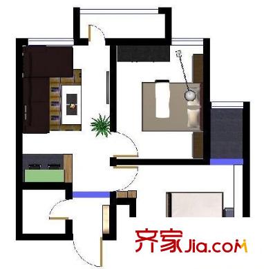 天賜康緣 2室 戶型圖