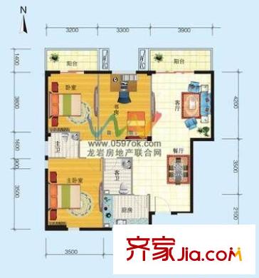 山西省電力堪測(cè)設(shè)計(jì)院宿舍 3室 戶型圖