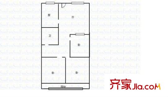山西省電力堪測(cè)設(shè)計(jì)院宿舍 3室 戶型圖