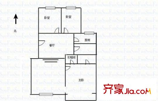 飛云花園 3室 戶型圖