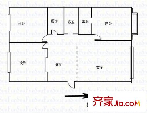 飛云花園 3室 戶型圖
