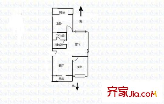 濱汾苑 2室 戶型圖