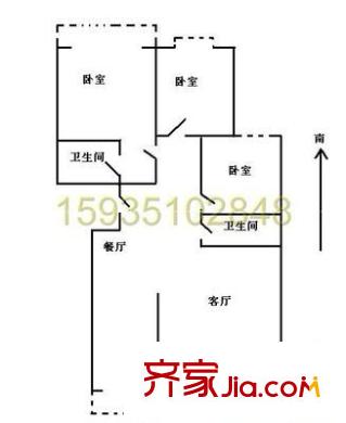 三晉綠苑 3室 戶型圖