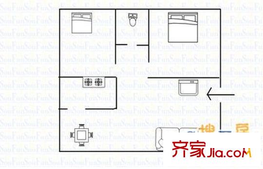 金郡小區(qū) 2室 戶型圖