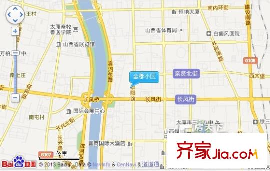 金郡小區(qū)交通圖太原  