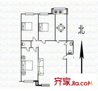 嘉苑小區(qū) 3室 戶型圖