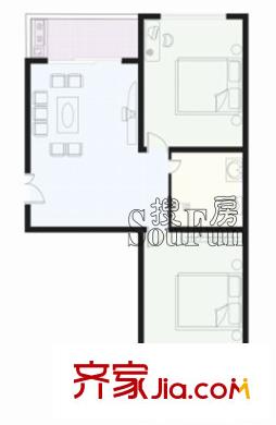 富地花園戶型圖 戶型圖d 2室1廳1衛(wèi)1廚