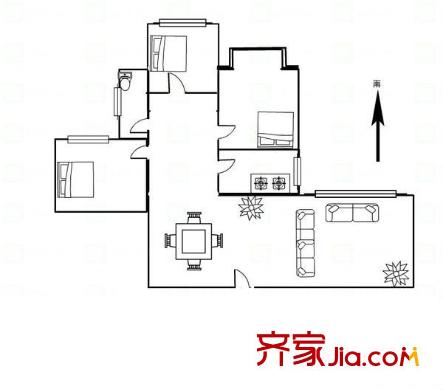新領(lǐng)地 3室 戶型圖