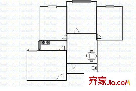 濱河花苑 3室 戶型圖