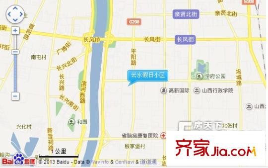 云水假日小區(qū)交通圖太原  