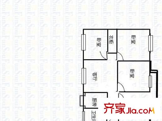 五一路工商銀行宿舍 4室 戶型圖