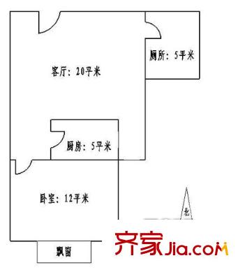 勝景天地戶型圖60平米朝南.. 1室