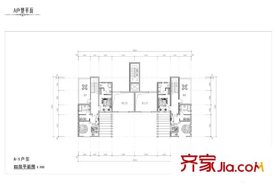 玉泉山?如意公館A-1戶型 四層平面圖 2室2衛(wèi)