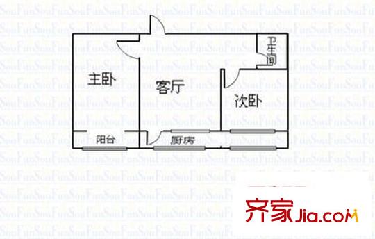 南內(nèi)環(huán)大華宿舍 2室 戶型圖