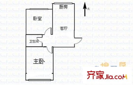 南內(nèi)環(huán)大華宿舍 2室 戶型圖