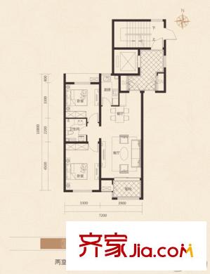 中正?錦城A戶型 2室2廳1衛(wèi)1廚