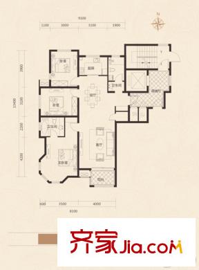 中正?錦城E戶型 3室2廳2衛(wèi)1廚
