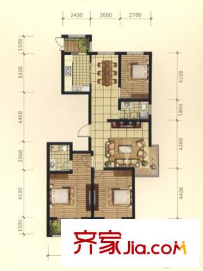 天泰?玉澤園D戶(hù)型 3室2廳2衛(wèi)1廚