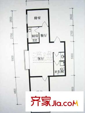 厚德祥遠(yuǎn)見戶型圖兩室兩廳一廚一衛(wèi) 2室2廳1衛(wèi)1廚