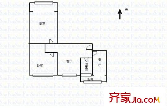 二機宿舍 2室 戶型圖