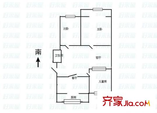 中鐵三局集團塢城小區(qū) 3室 戶型圖