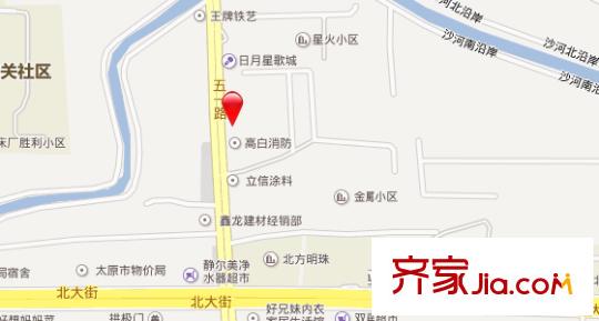 五一路山紡宿舍交通圖太原  