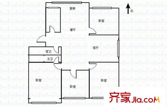 曙光苑小區(qū) 4室 戶型圖