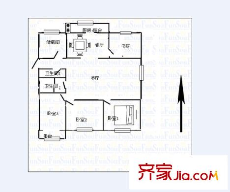 曙光苑小區(qū) 4室 戶型圖