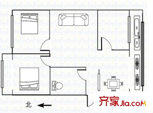 彭村新區(qū) 3室 戶型圖