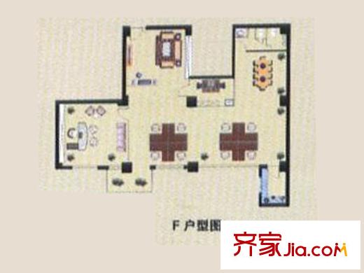 萬泉大廈F戶型圖 3室2廳1衛(wèi)1廚