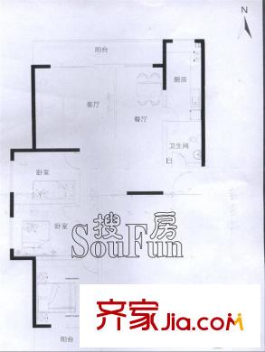 金基泰和苑156.44平米戶型 3室2廳1衛(wèi)1廚