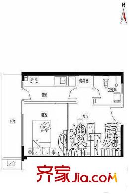 金基泰和苑I戶型 2室2廳1衛(wèi)1廚