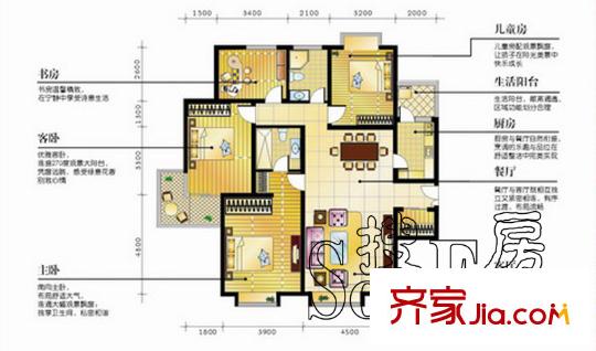 美林灣161.04平米四室兩廳兩衛(wèi) 4室2廳2衛(wèi)1廚