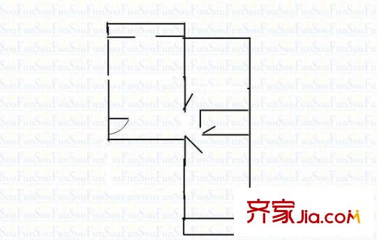 旱西關(guān)化工物資總公司宿舍 2室 戶型圖