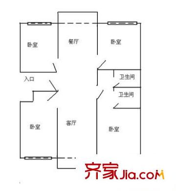 核七院 4室 戶型圖
