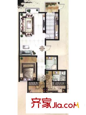 西岸D-戶型 3室2廳2衛(wèi)1廚