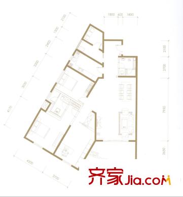 華泰御景灣A戶型 4室2廳2衛(wèi)1廚