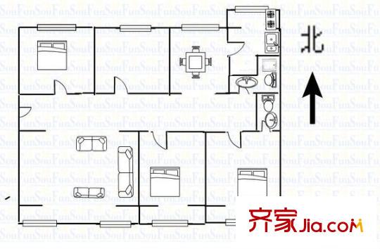 安匯公寓 4室 戶型圖