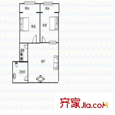 移村小區(qū)2室 戶型圖
