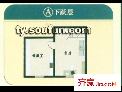 萬廈康城地下室戶型 1室1廳1衛(wèi)1廚