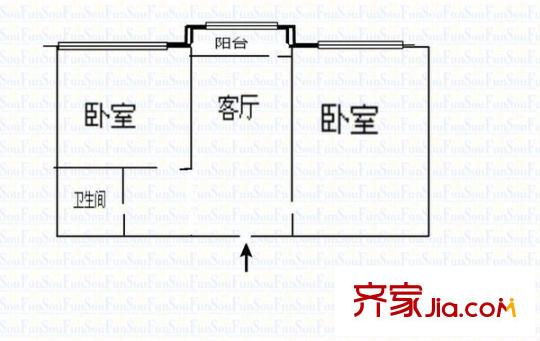 文杏苑2室 戶型圖